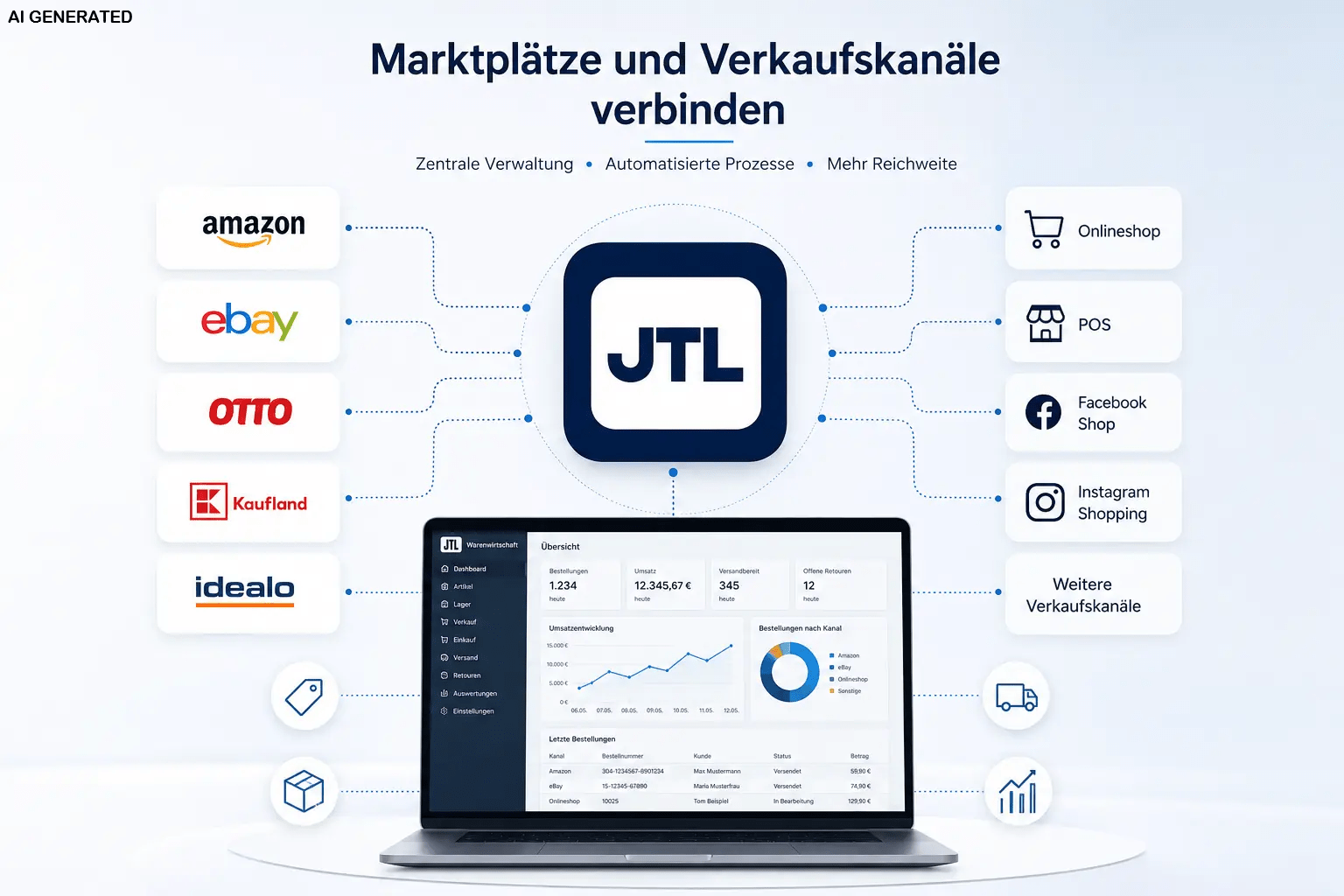 Marktplätze und Verkaufskanäle verbinden Marktplätze und Verkaufskanäle verbinden